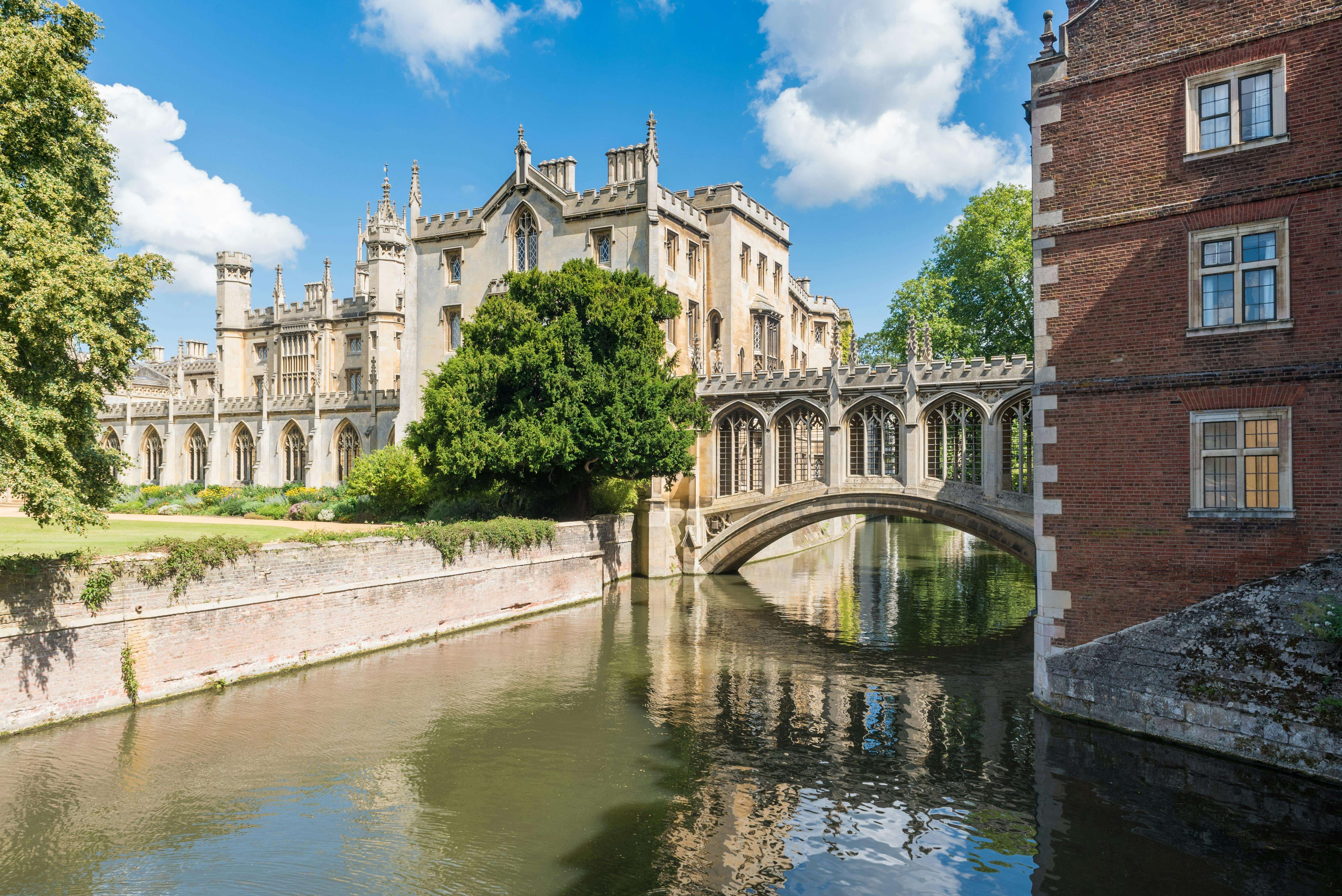 Bridge of Sighs at St John's College spanning the River Cam in Cambridge