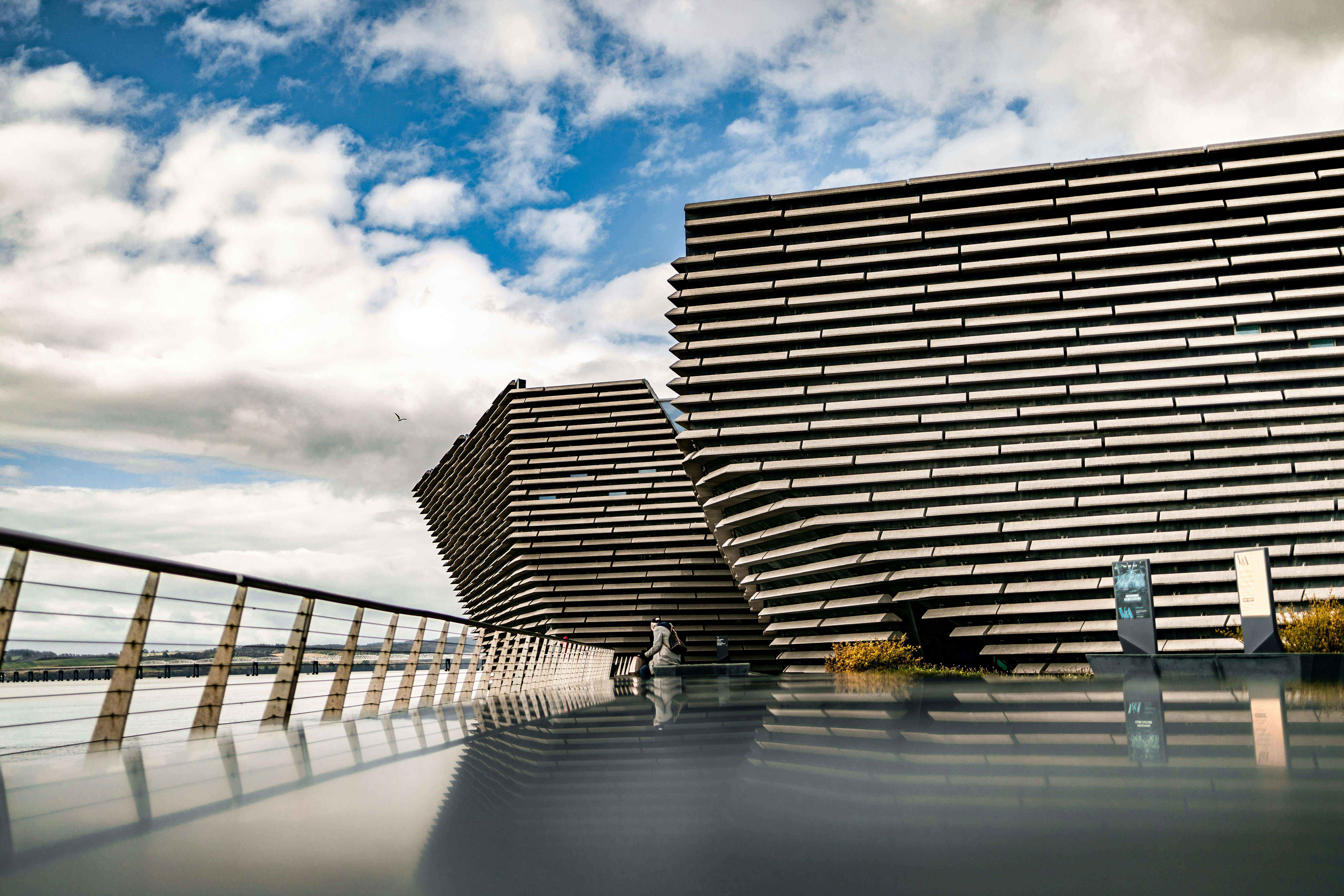 Modern Dundee waterfront with V&A Museum, city with growing craft beer culture