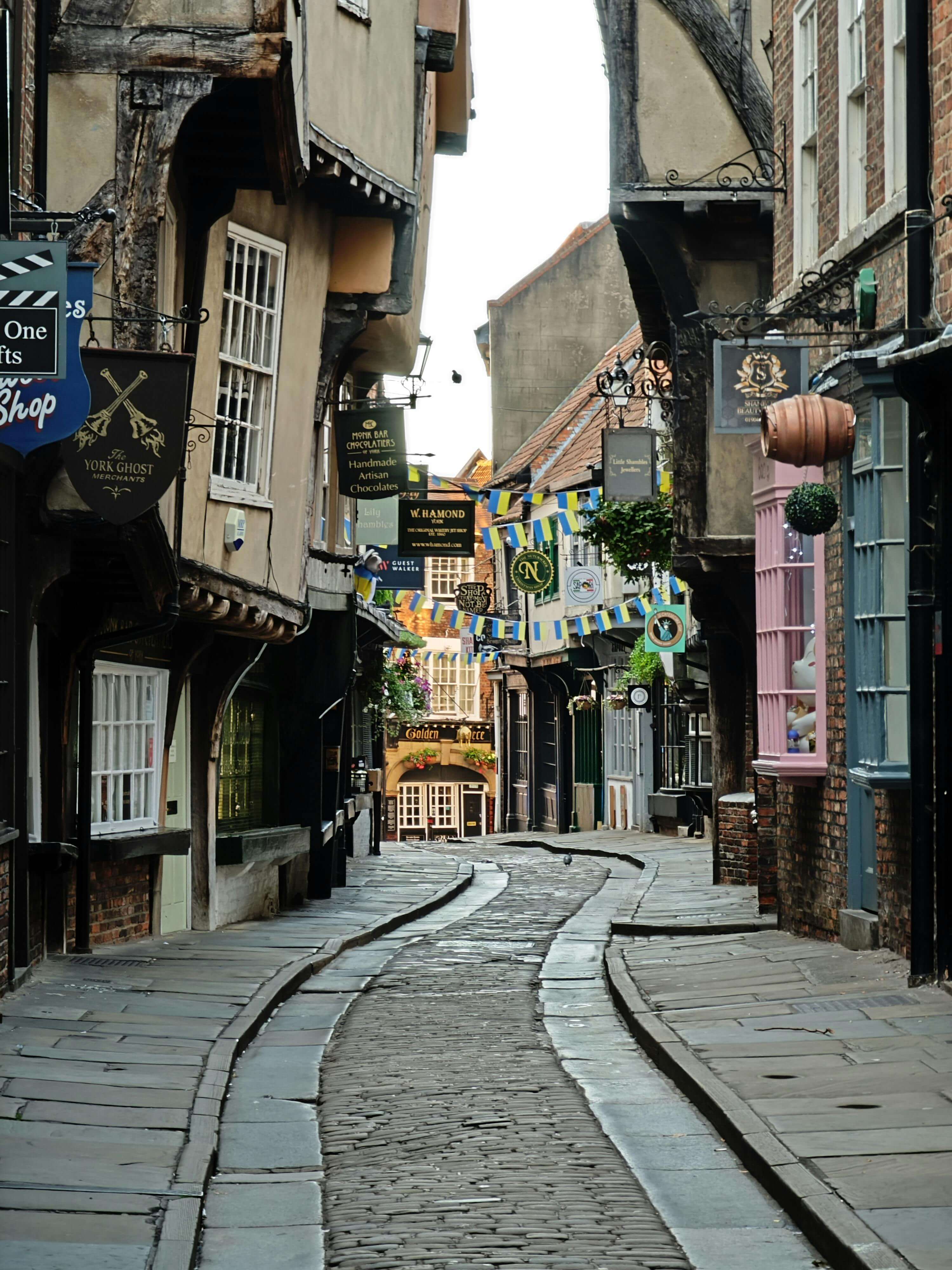 The Shambles, York's historic medieval street with timber-framed buildings and cobbled lane